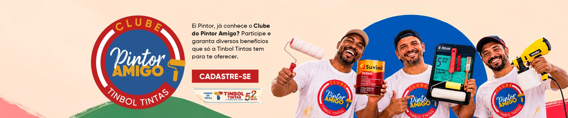 Clube do Pintor Amigo Tinbol Tintas: cadastre-se e garanta benefícios exclusivos